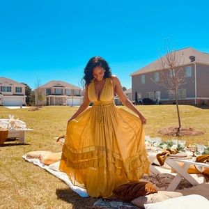 Free People Yellow/Gold Maxi Dress